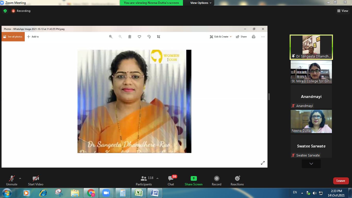 Reading advise by Guest of honour Dr Sangeeta Dhardhere